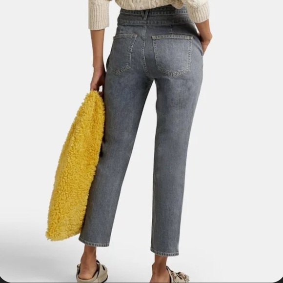 Veronica Beard Logan Straight Leg Jeans Tie Belt Extra High Rise 29 - Picture 2 of 11